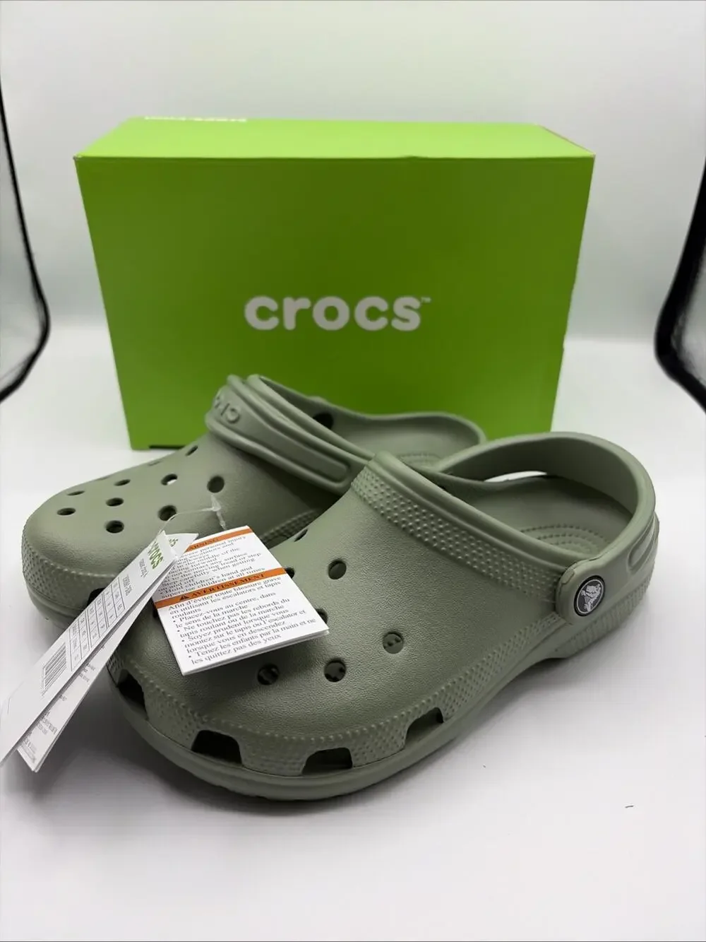 Crocs Kids School Classic Clog Size J4 Moss (Dark Green) 206991-308